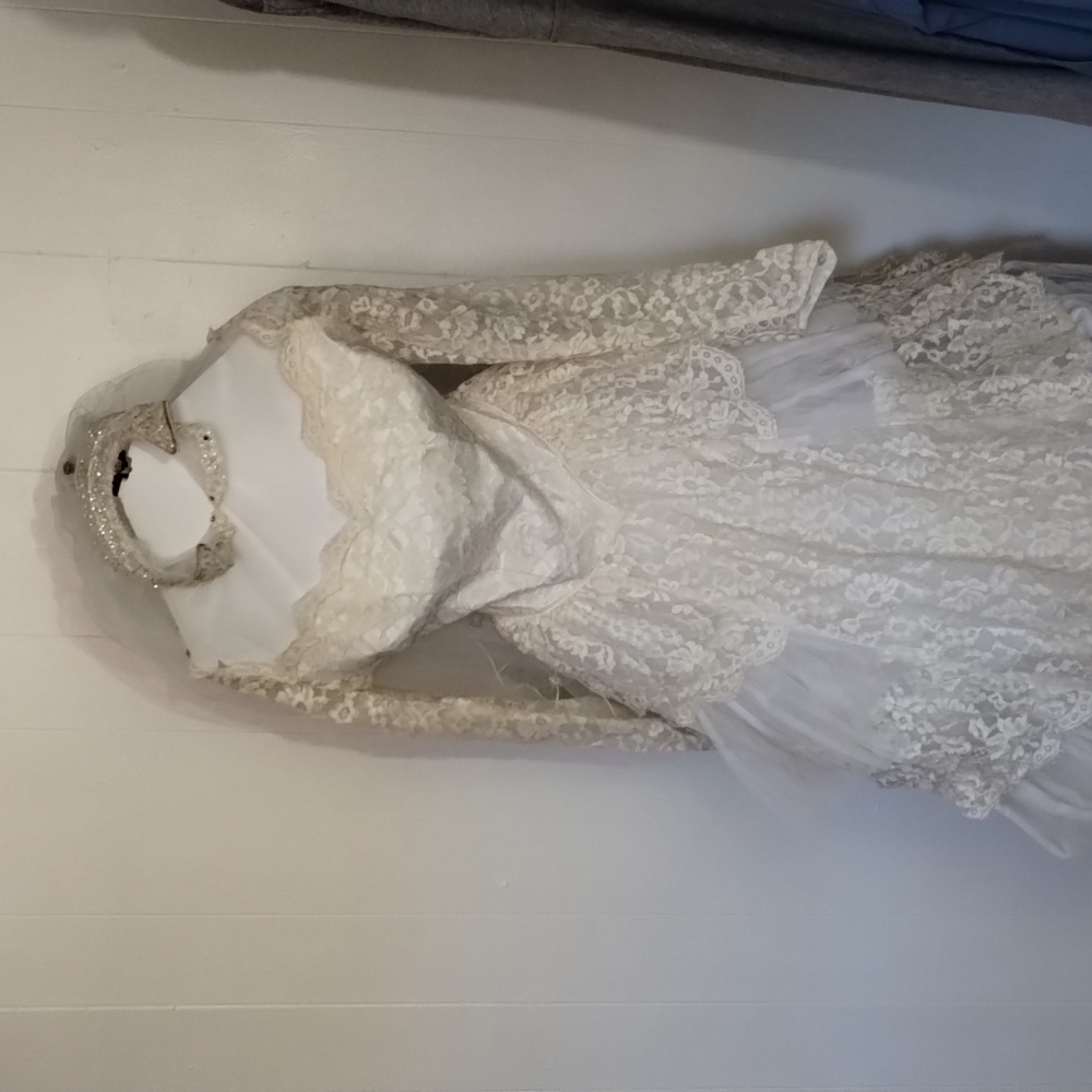 Wedding dress with head dress
